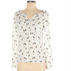 Red Camel Owl Print Long Sleeve Blouse